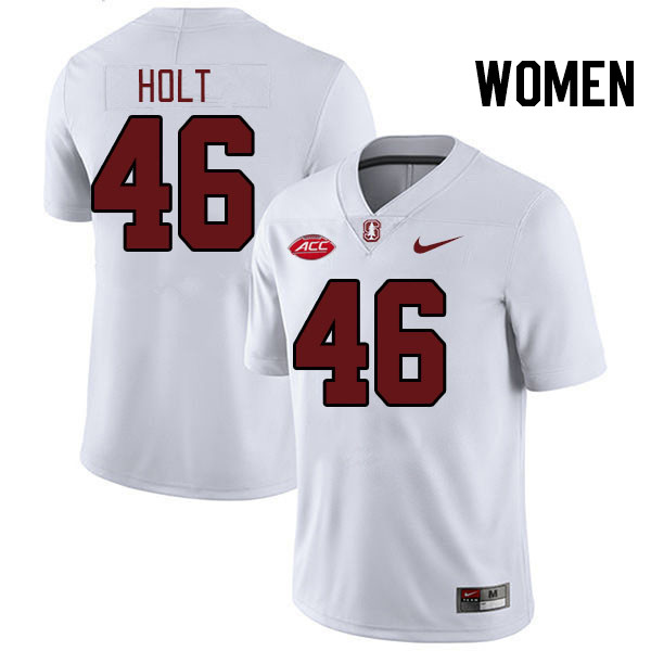 Women #46 Chico Holt Stanford Cardinal 2024 ACC Conference College Football Jerseys Stitched-White